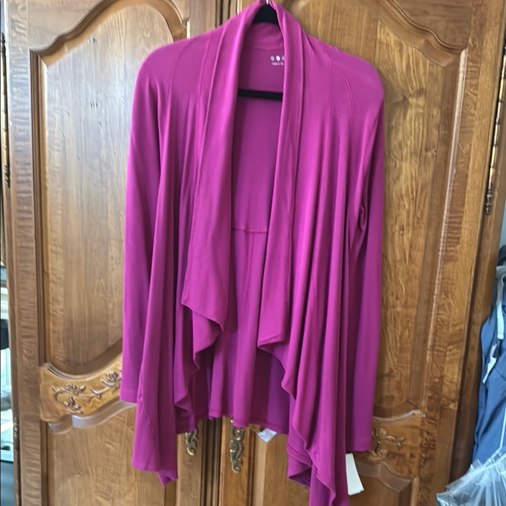 Women's Pink Open Front Cardigan